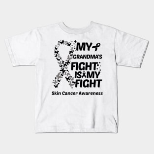 My Grandmas Fight Is My Fight Skin Cancer Awareness Kids T-Shirt